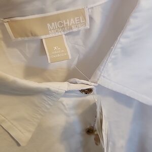 Michael Kors White Button-Up Shirt XL